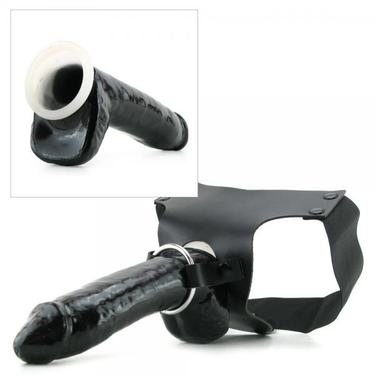 Dildo cavo da 25 cm senza ftalati con imbracatura regolabile e palline realistiche